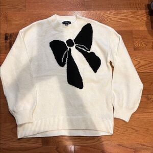Grace Cream Knit with Black Bow Medium